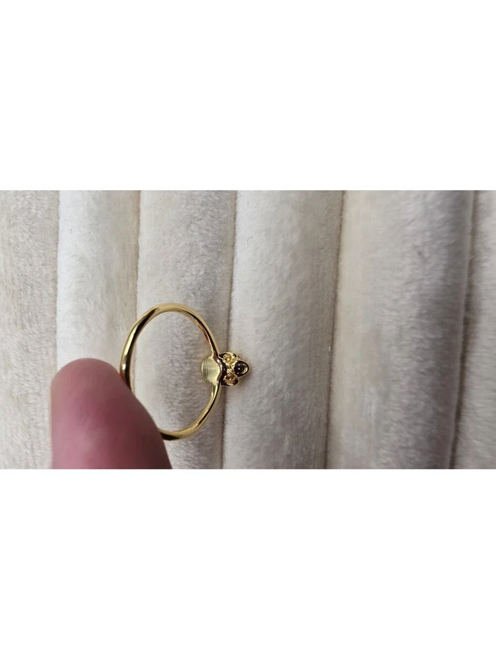18k Gold Plated Small Skull Ring Size 7 Gothic Minimalist
